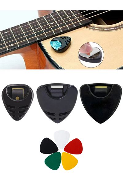 Alice Guitar Adhesive Plectrums Holder Pick Holder with 5 Plectrums Gift - Plectrums Magazine