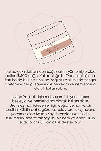 Polente Natural Kakao Butter - Soğuk Sıkım (50 ML)