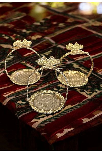 LeesHome 6 Pieces Gold Turkish Delight Bowl Sugar Bowl Coffee Side Presentation Bowl