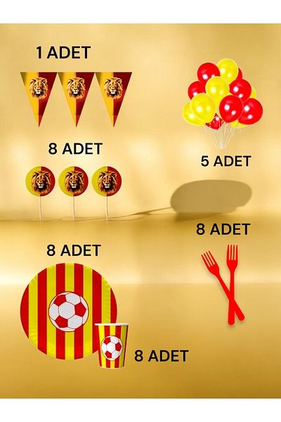 VibeHome 8-Person Red Yellow Themed m Pack - Birthday Party and Fun Events