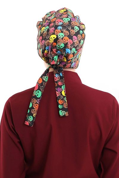 bianada Rekli Skull Pattern Hijab Χειρουργικό Μπόνε / Doctor - Nurse Bonnet