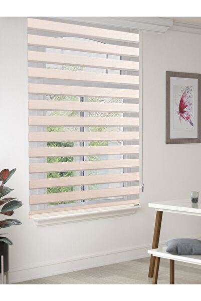 FAVOLLİ Krem Renk Eco Bambu Stor Zebra Perde A+ Kalite , Dayanıklı Alüminyum ...