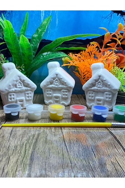 evimatolye 3-Piece Home Stone Painting Set Mother and Child Hand Skill Arts Stone Painting Activity