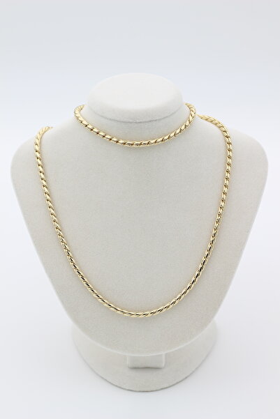 XUPING JEWELRY Stil Incisi/ 14 Ayar Altın Kaplama Burgu Model Set