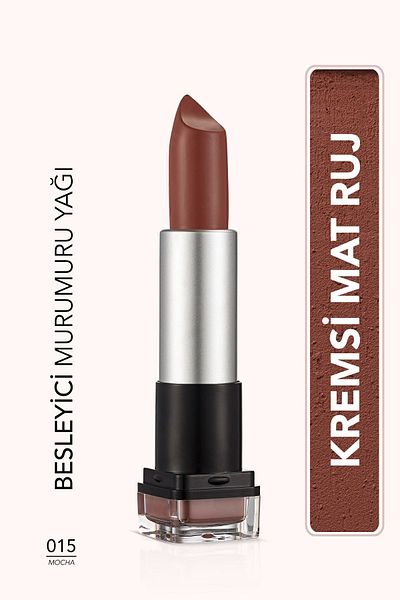 Flormar Light Textured Matte Lipstick (DARK BROWN) - HD Weightless Matte Lipstick - 015 Mocha -8690604518708