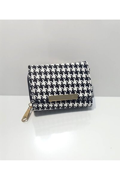 MODA Houndstooth Patterned Zippered Wallet