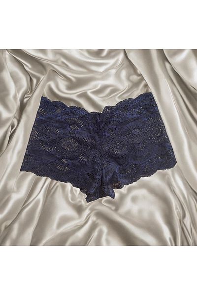 BLİSS WEAR FASHION Slip boxer din dantelă, albastru marin pentru femei