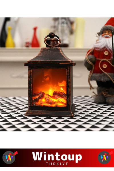 Wintoup Özel Gerçekçi Ateş Görünümlü Ev Ofis Kullanım Dekoratif Hediyelik Pilli Kablolu Şömine Ledli Lamba