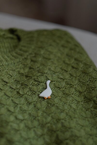 YAKA ART Paytak Ördek Porselen Broş - Rozet