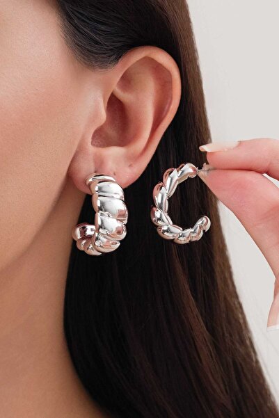 MRK Kadın İthal Yarım Ay Çelik Küpe