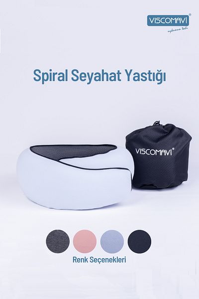 viscomavi Blue Spiral Travel Pillow