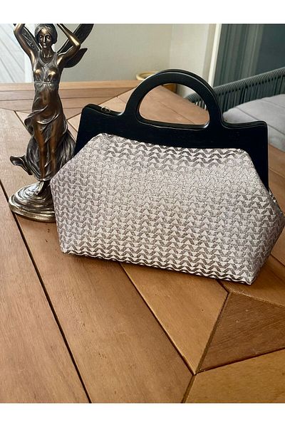 JOPHIEL Raphael - Wood Scholarship Cloth Bag, Women Clutch, Hand Portfolio