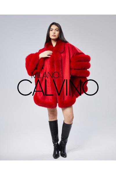 Milano Calvino Kürklü Kaşmir Panço