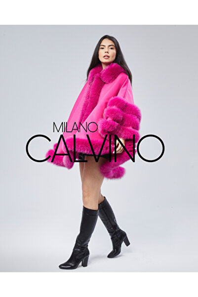 Milano Calvino Kürklü Kaşmir Panço