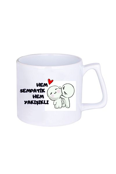 BASKIBAZAR Since 2020 Porcelain White Luxury Latte Cup with Both Sympathic and Handsome Gift Printed
