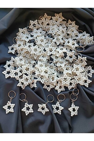 TÜTÜ AKSESUAR Wedding, Engagement, Henna, Nikah, Circumcision Gifts (Only Keychain) 50 Pcs Pearl Keychain
