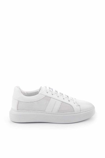 Bambi Λευκό Δερμάτινο Ανδρικό Sneaker E01901537903