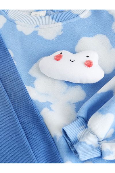 Next Baby Algodón Blue Rainbow Mouthpiece Long Sleeve Sweatshirt and Leggings Set