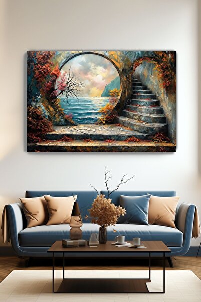 KanvasSepeti Pictură murală pe pânză Poarta Mării - Peisaj - Sufragerie, tabl...