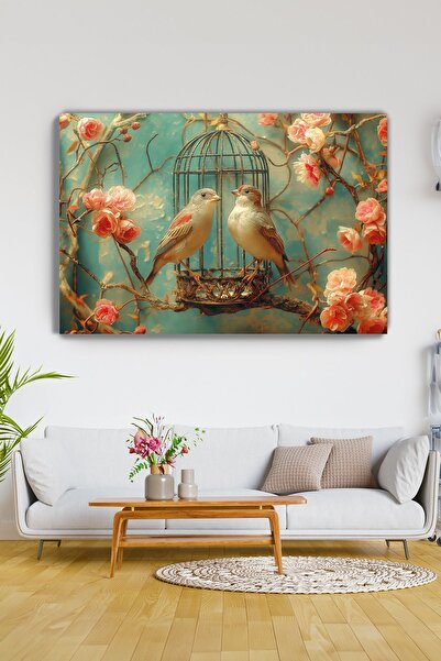 KanvasSepeti Lovebirds Canvas Wall Art - Home Living Room - Bedroom Kitchen O...