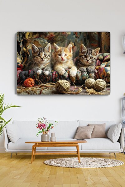 KanvasSepeti Χαριτωμένα πατουσάκια Πίνακας τοίχου από καμβά - Σαλόνι σπιτιού,...