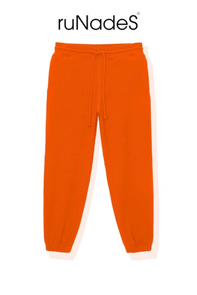 ruNadeS Unisex Basic Relax Fit Orange Jogger Sweatpants
