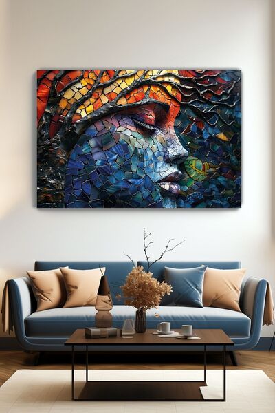 KanvasSepeti Mosaic Dream Canvas Wall Art - Home Salon Living Room Kitchen Of...