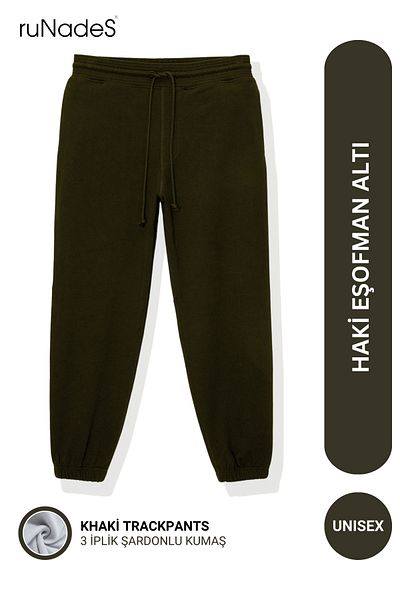ruNadeS Unisex Basic Relax Fit Khaki Jogger Sweatpants