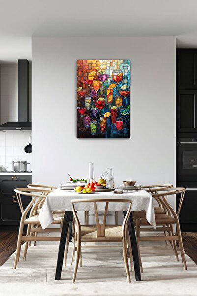 KanvasSepeti Cocktail Feast Canvas Wall Art - Kitchen Decoration Oil Painting...