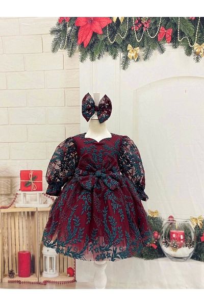 Nissa Borda Flower Patterned Girl's Dress