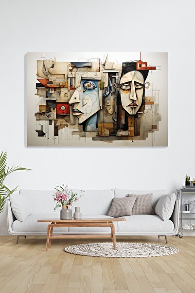 KanvasSepeti Twin Souls Wall Art - Modern, Abstract Painting Oil Painting Tex...