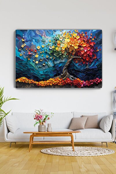 KanvasSepeti Abundance Tree Canvas Wall Art - Home Salon Living Room Decorati...