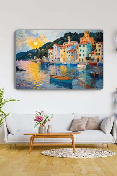 KanvasSepeti Portofino Dream Canvas Wall Art - Home Living Room - Bedroom Kit...