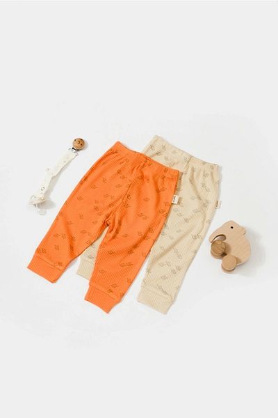 BabyCosy Organic Modal Elephant Printed 2-Piece Trousers with Booties