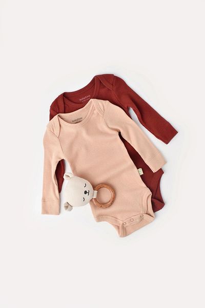 BabyCosy Body cu mânecă scurtă pentru bebeluși 2 bucăți, țesătură modal 50% - 50% bumbac organic, seria bebeluși și nou-născuți - Csym1