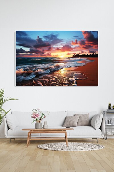 KanvasSepeti Ocean Song: Dance of the Waves Wall Art - Living Room Landscape ...