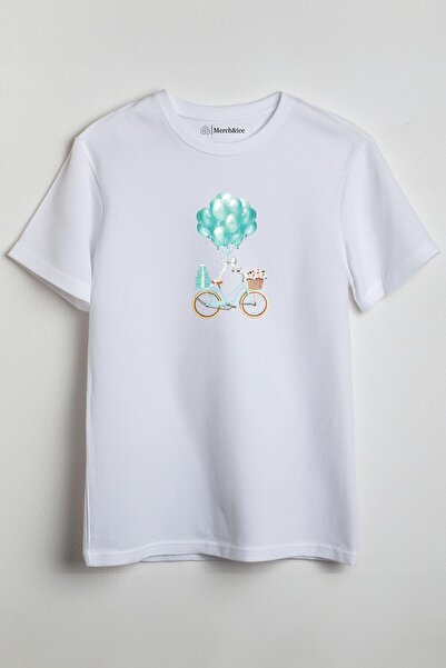 Merch&ice Zeleni baloni i bicikl Štampano unisex T-shirt