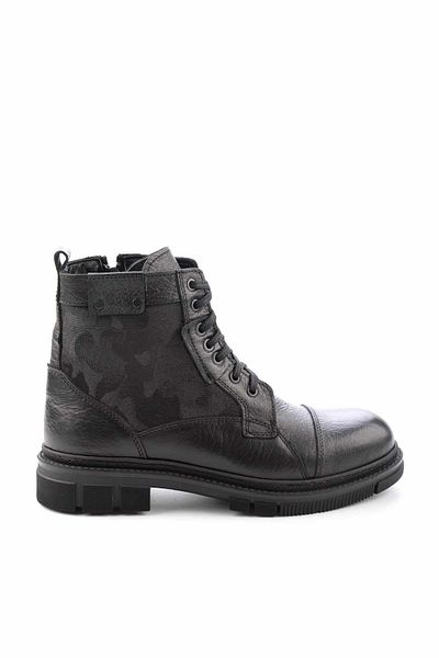 Bambi Black Genuine Leather Men's Boots & Booties E02629241203