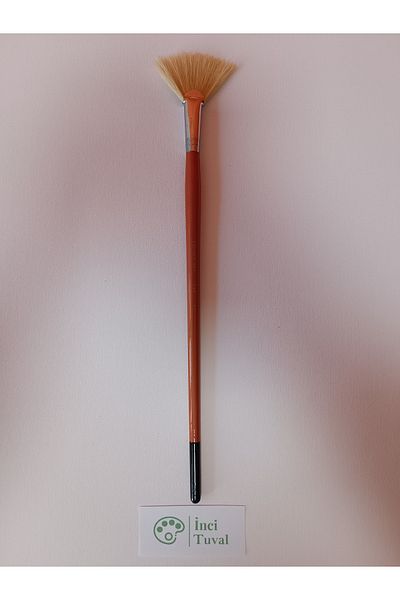 Cenova Art Professional Number 11 Fan - Long Handle Natural Bristle, Acrylic Paint