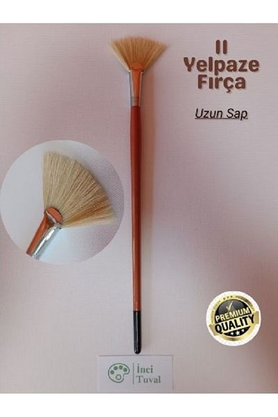 Cenova Art Professional Number 11 Fan - Long Handle Natural Bristle, Acrylic Paint