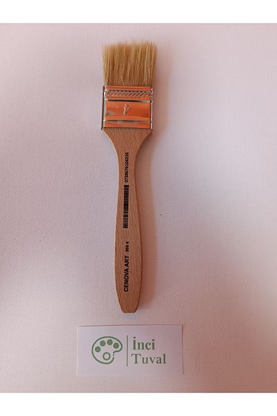 Cenova Art Professional Size 4 Tumbled Brush with Natural Bristle Oil - Acrylic Paint