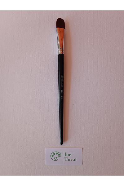 Cenova Art Number 24 Professional Cat Tongue - Long Handle, Natural Bristle Oil, Acrylic Paint