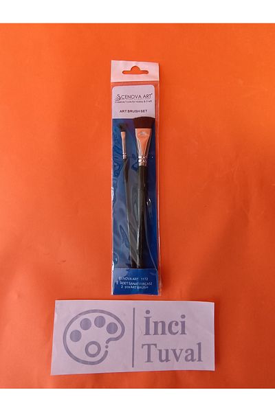 Cenova Art Set of 2 Extra Complement Flat Brushes - Oil and Acrylic Paint