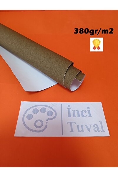 İNCİ TUVAL Tuval Bezi 1.Kalitede 80x100 cm (Net 87x107cm) Arkası Yeşilimsi Çi...