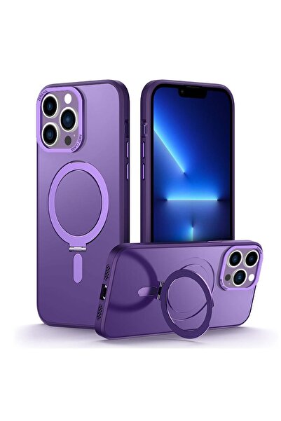 Zebana Apple Iphone 13 Pro Uyumlu Kılıf Zebana First Class Standlı Magsafe Si...