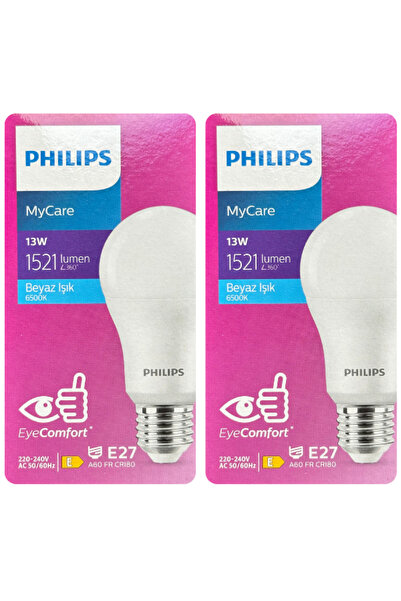 Philips 13W (100W) 6500K (Beyaz Işık) E27 Duylu Led Ampul (2 Adet)
