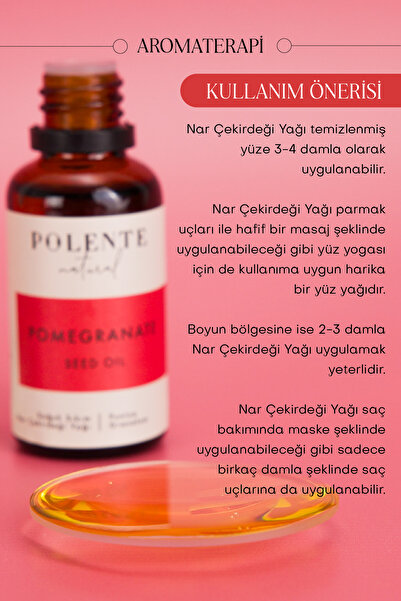 Polente Natural Nar Çekirdeği Yağı - Soğuk Sıkım (30 ml)