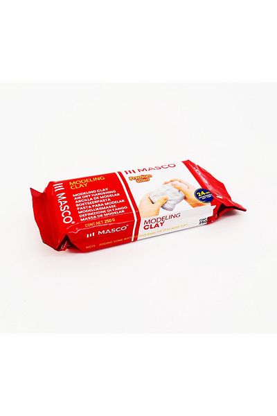 MASCO Premium Quality Air Dry Hardening White Modelling Clay, 250g
