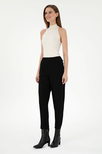 U.S. Polo Assn. Women's Black Canvas Trousers 50290902 -Vr046
