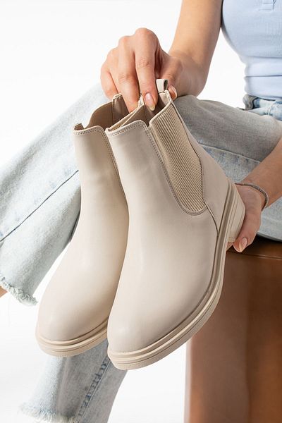 Moda Devrin Beige Women's Elastic Boots